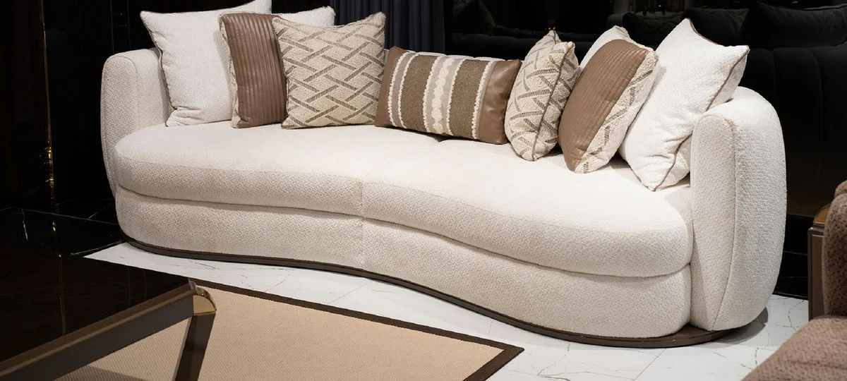 Luxury Sofa White / Brown - Living Room Sofa - Hotel Sofa - Living Room Furniture - Hotel Furniture - Luxury Furniture