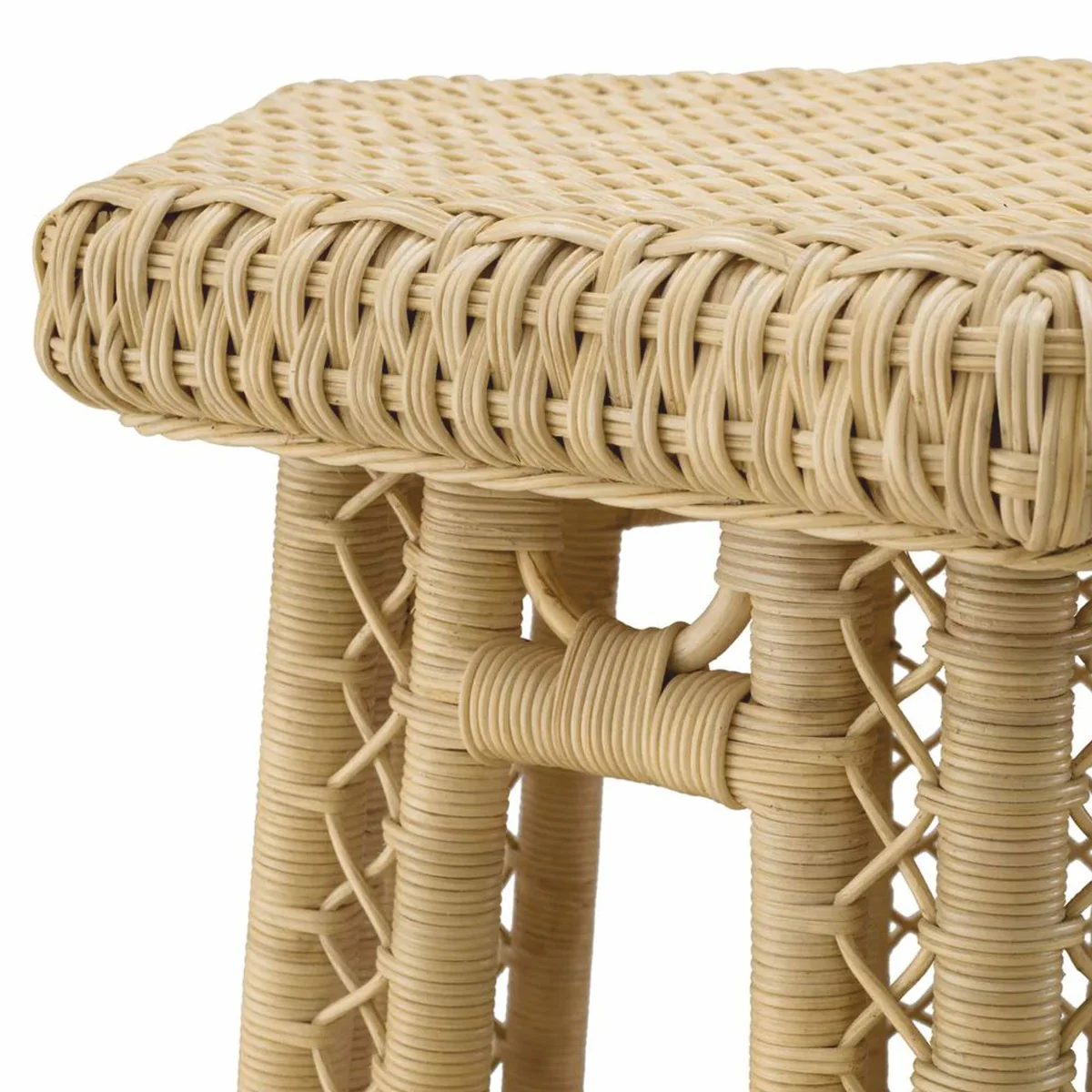 Luxury rattan side table natural colors 60 x 52 x H. 58 cm - luxury furniture