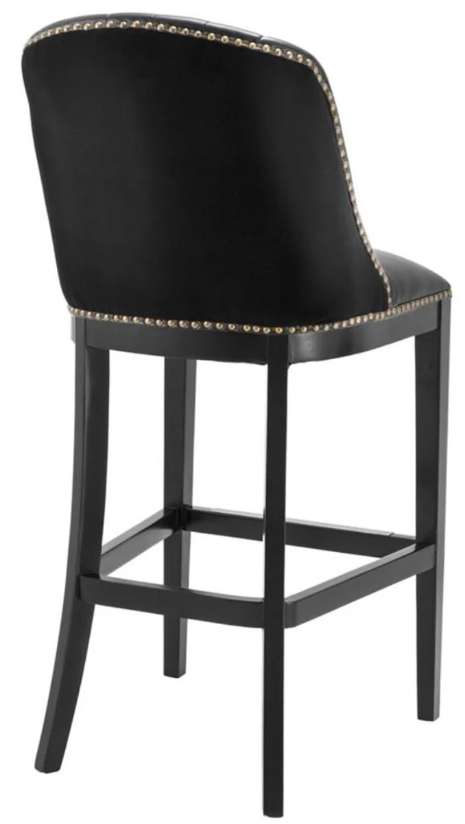 Bar chair black 49.5 x 61 x H. 115 cm - luxury bar stool with backrest