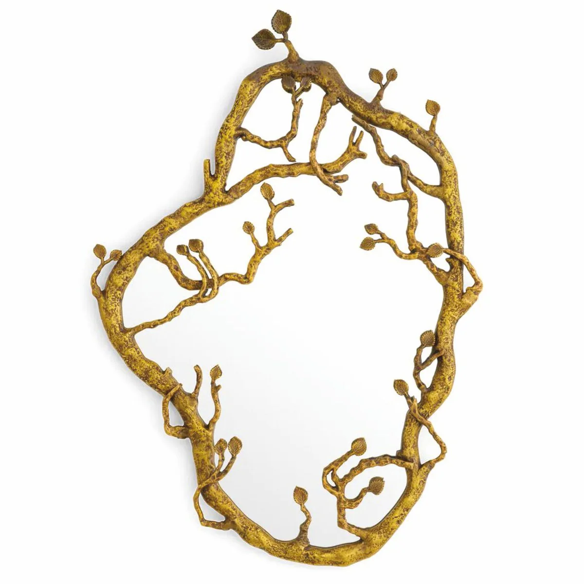 Luxury mirror vintage brass H. 70 cm - Luxury Interior