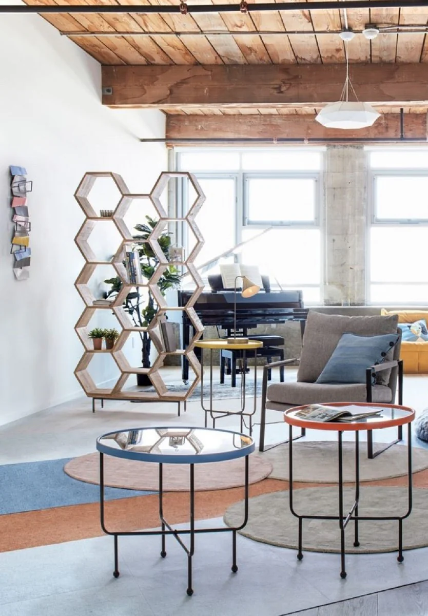 Luxury bookcase brown / black 100 x 30 x H. 186 cm - solid wood cabinet - shelf cabinet - living room furniture - office furniture - luxury furniture