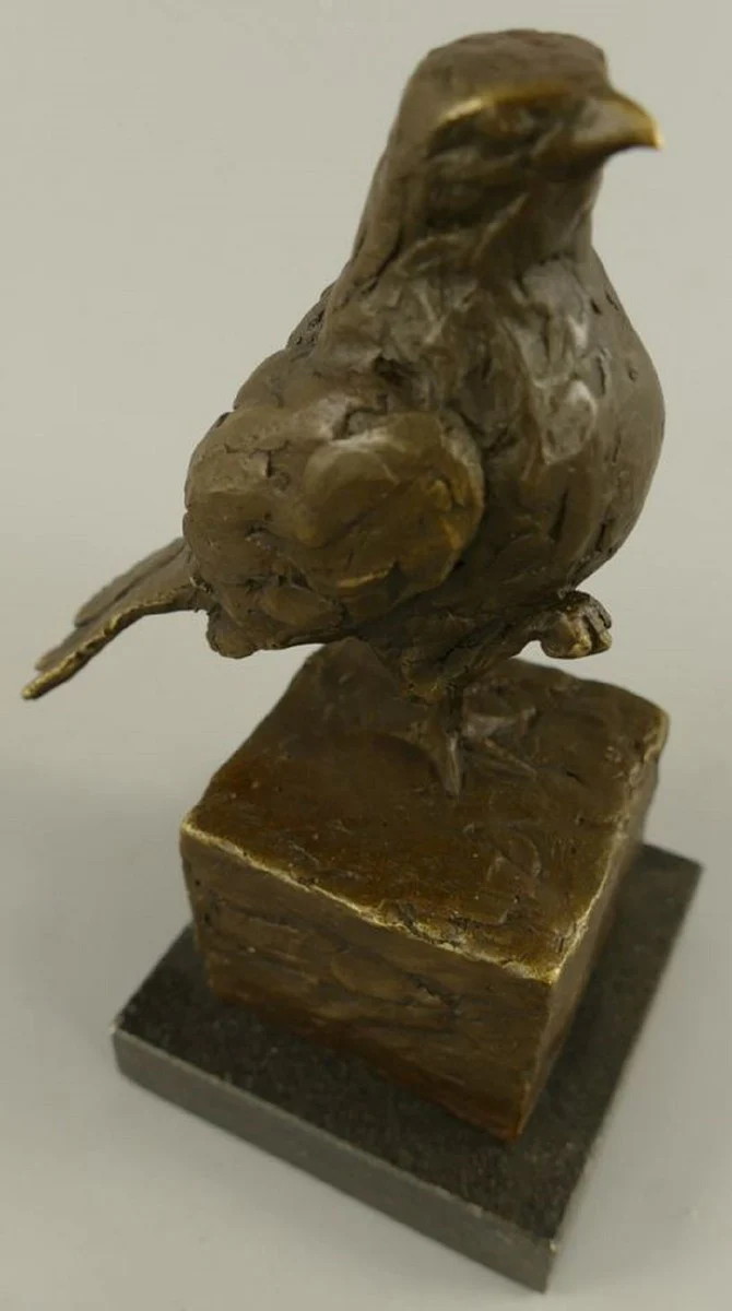 Dekofigur Vogel Bronze / Schwarz 10 x 13 x H. 20 cm - Bronze Figur - Deko Skulptur - Wohnzimmer Deko - Schreibtisch Deko