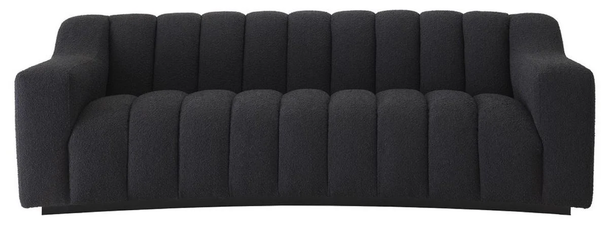 Luxury sofa black 234 x 96 x H. 76.5 cm - slightly curved living room sofa - hotel sofa - luxury quality