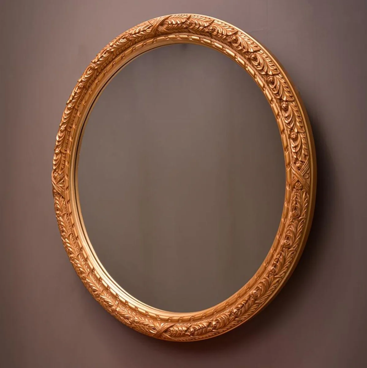Luxury Baroque Mirror Gold Ø 108 cm - Round Baroque Style Wall Mirror - Made in Italy