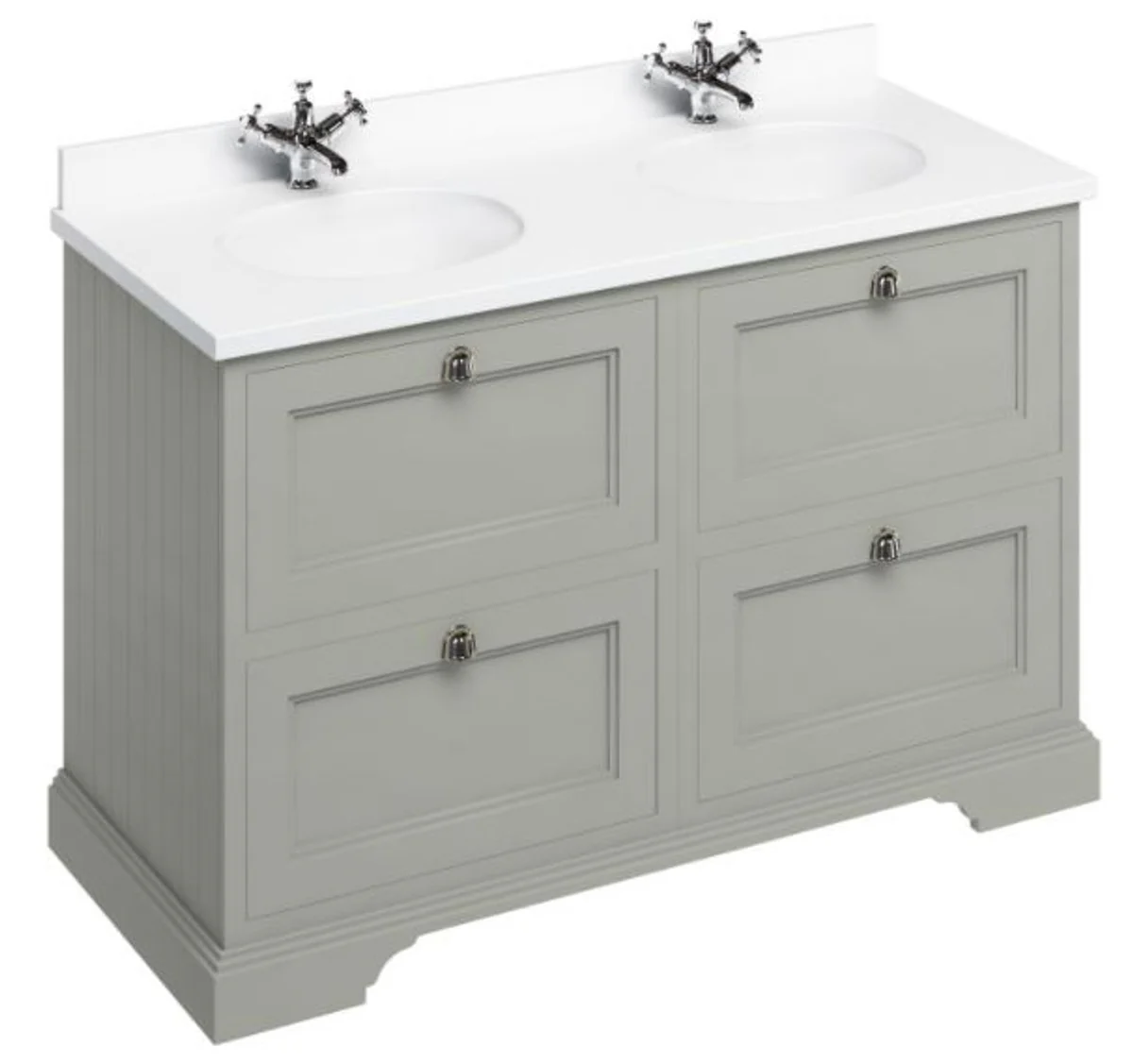 Double vanity unit with marble top and 4 drawers - luxury vanity unit
