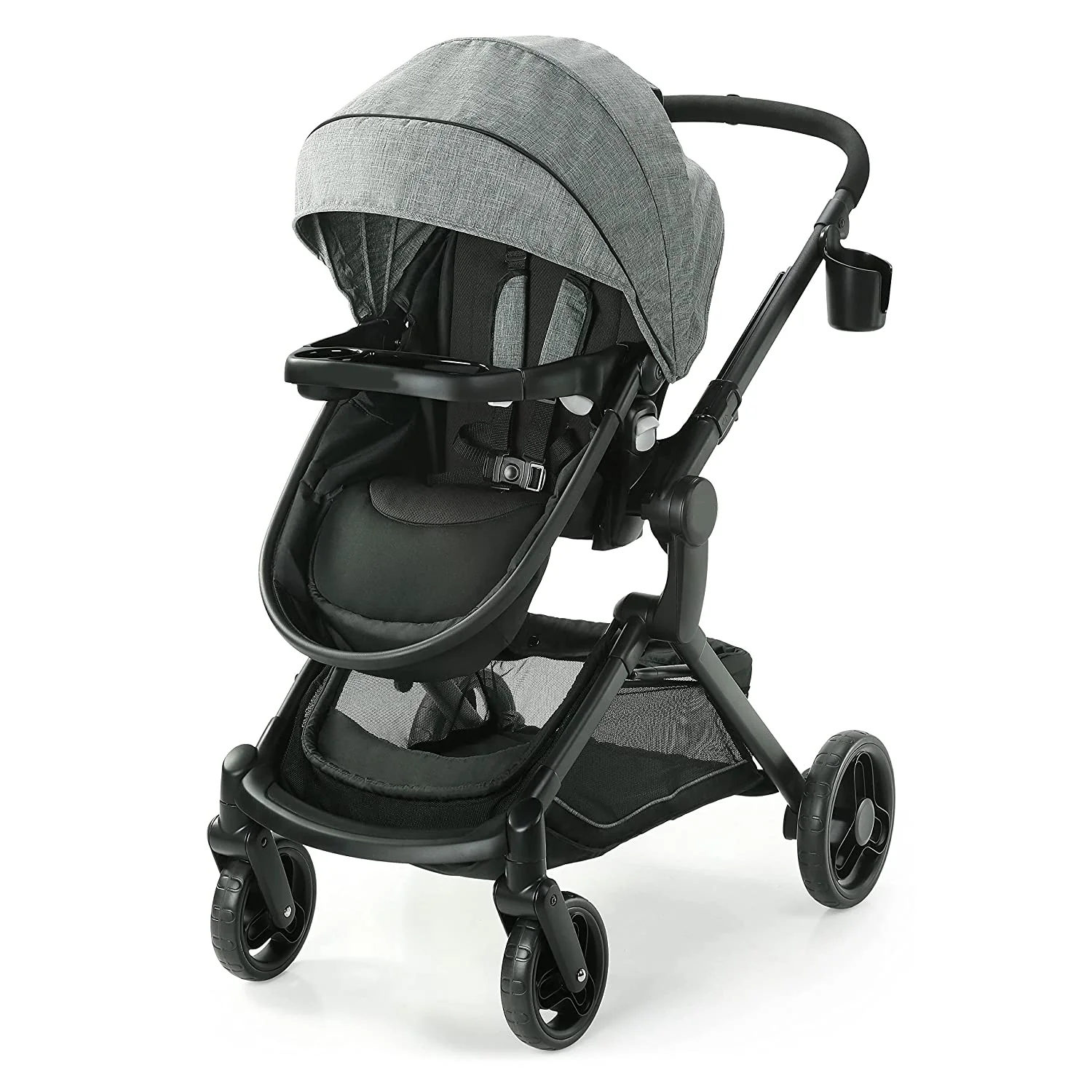 Modes Pramette Kinderwagen, Kinderwagen mit echtem Kinderwagenmodus, umkehrbarem Sitz, einhändig klappbar, zusätzlicher Stauraum, Kindertablett, Pierce