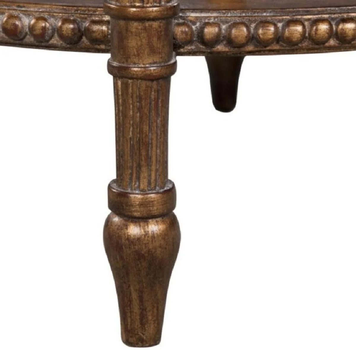 Luxury Baroque side table brown / white Ø 47 x H. 70 cm - Baroque living room furniture