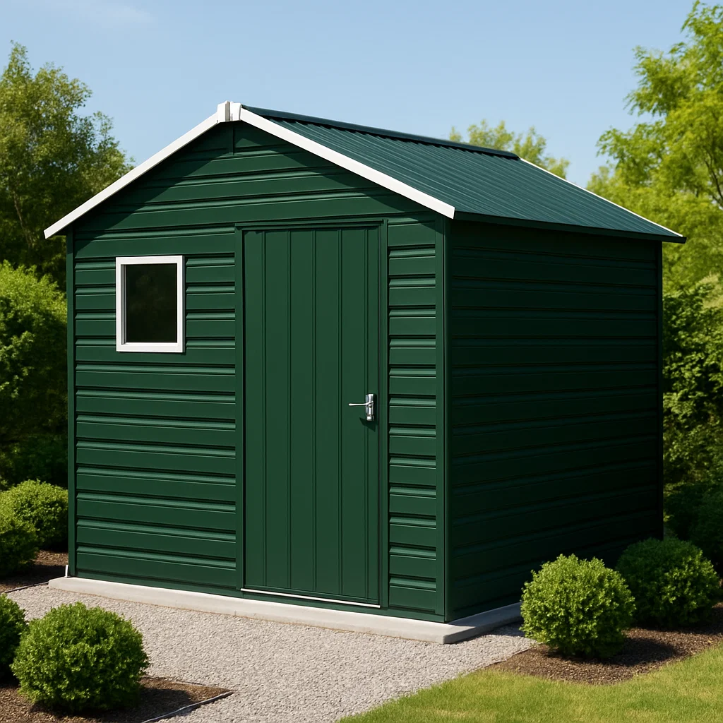Gartenhaus, grün mit weißen Metallkanten für den Außenbereich, 213 x 167 x 195 cm sRxpbXB181YE