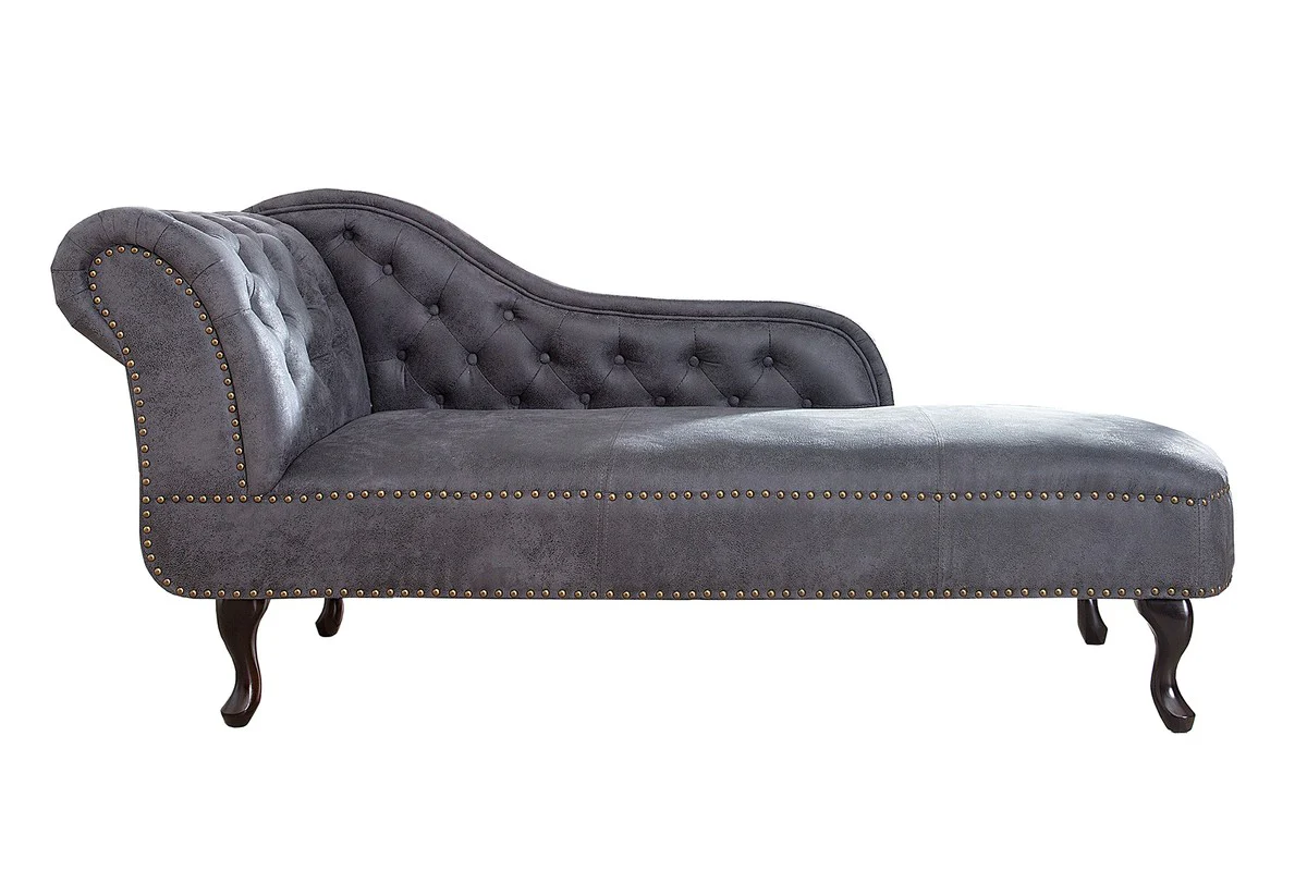 Chesterfield chaise longue / chaise longue antique gray from the house - living room chaise longue