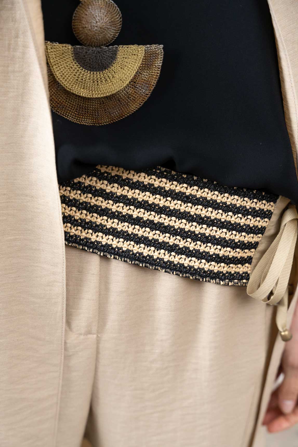 Rivera-Spain Schwarz-beiger Pula-Kummerbund