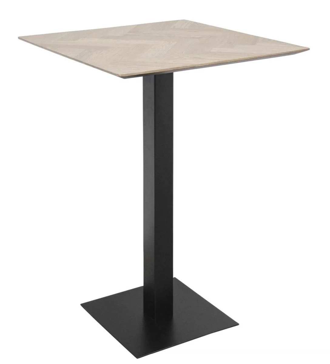 Luxury bar table natural color / black 70 x 70 x H. 101 cm - Gastronomy & Bar Furniture