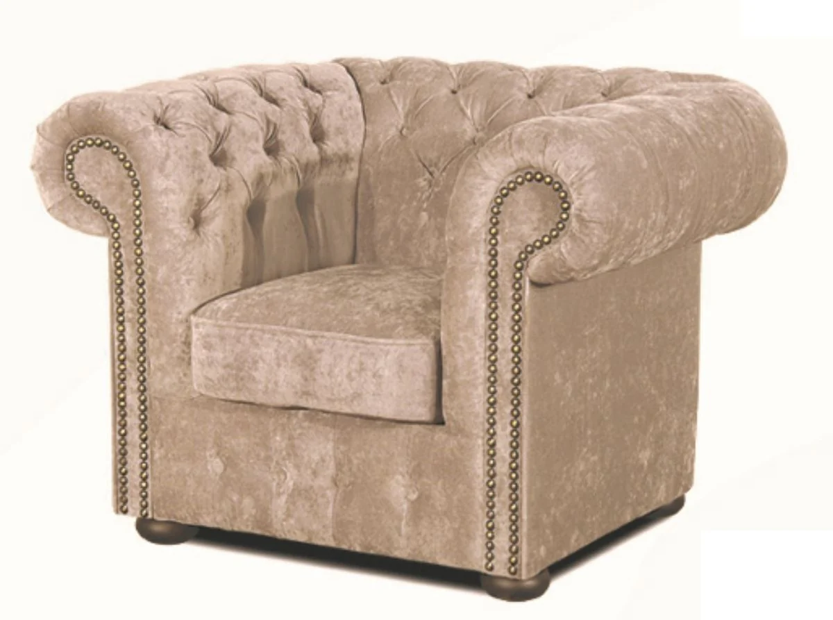 Luxury Chesterfield armchair gray 110 x 90 x H. 78 cm - luxury quality