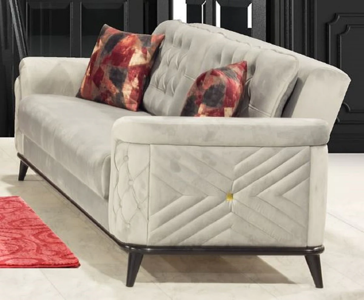 Chesterfield sofa bed gray / black 230 x 90 x H. 80 cm - Modern living room sofa - Chesterfield living room furniture