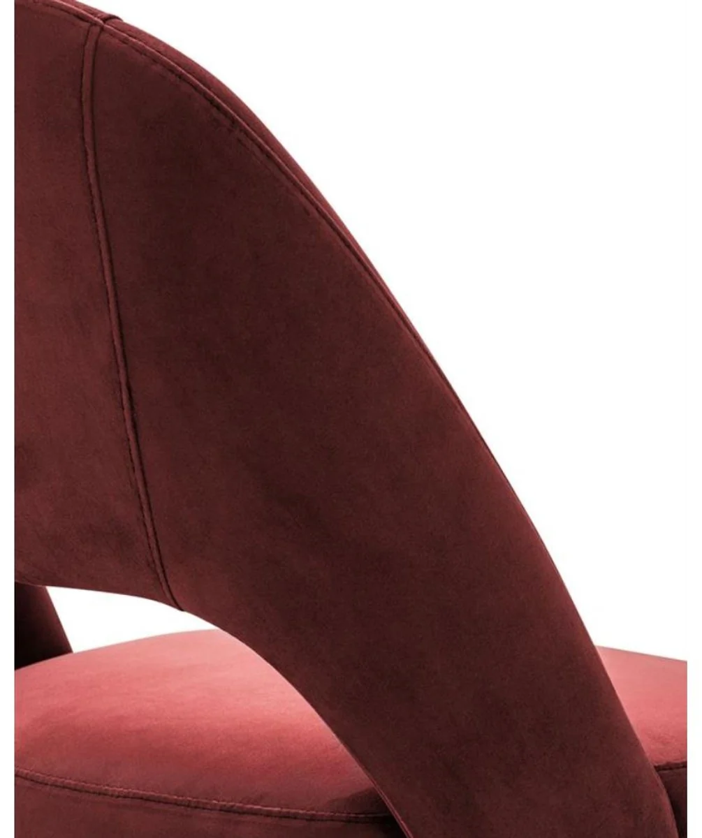 Luxury dining room chair Bordeaux red / black 52 x 58 x H. 85 cm - Luxury dining room furniture