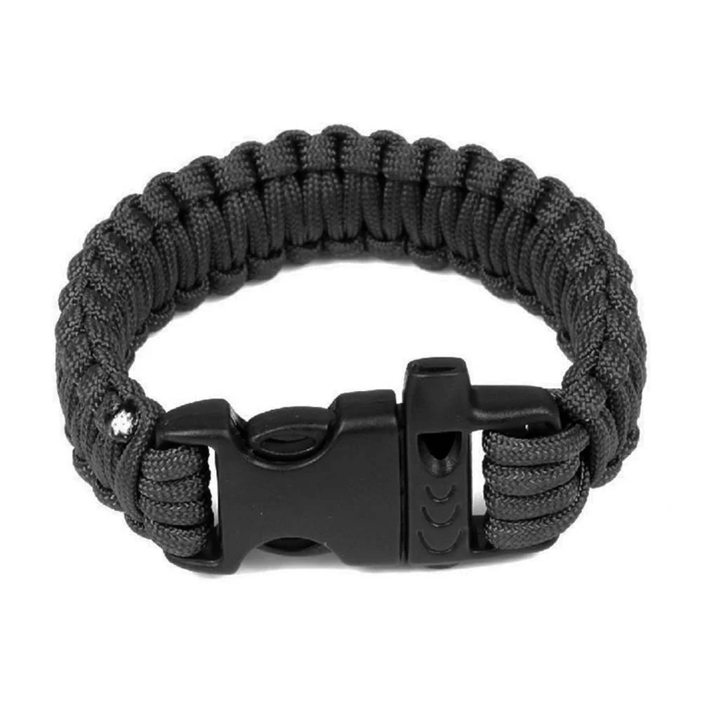 North Star Survival Armband negro - Pulsera paracord con silbato