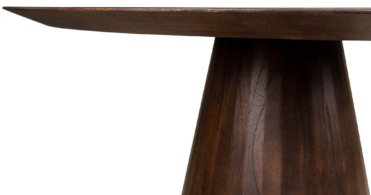 Luxury dining table dark brown Ø 120 x H. 76 cm - Round solid wood kitchen table - Dining room furniture - Kitchen furniture - Luxury furniture - Luxury furnishings