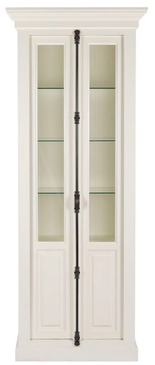 Country house style display cabinet white 95 x 45 x H. 242 cm - display cabinet with 2 doors - solid wood cabinet - country house style furniture