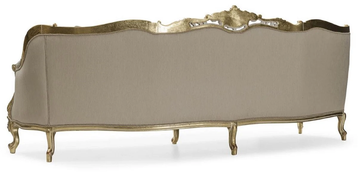 Luxury Baroque Living Room Sofa Gray / Gold 292 cm - Baroque Furniture