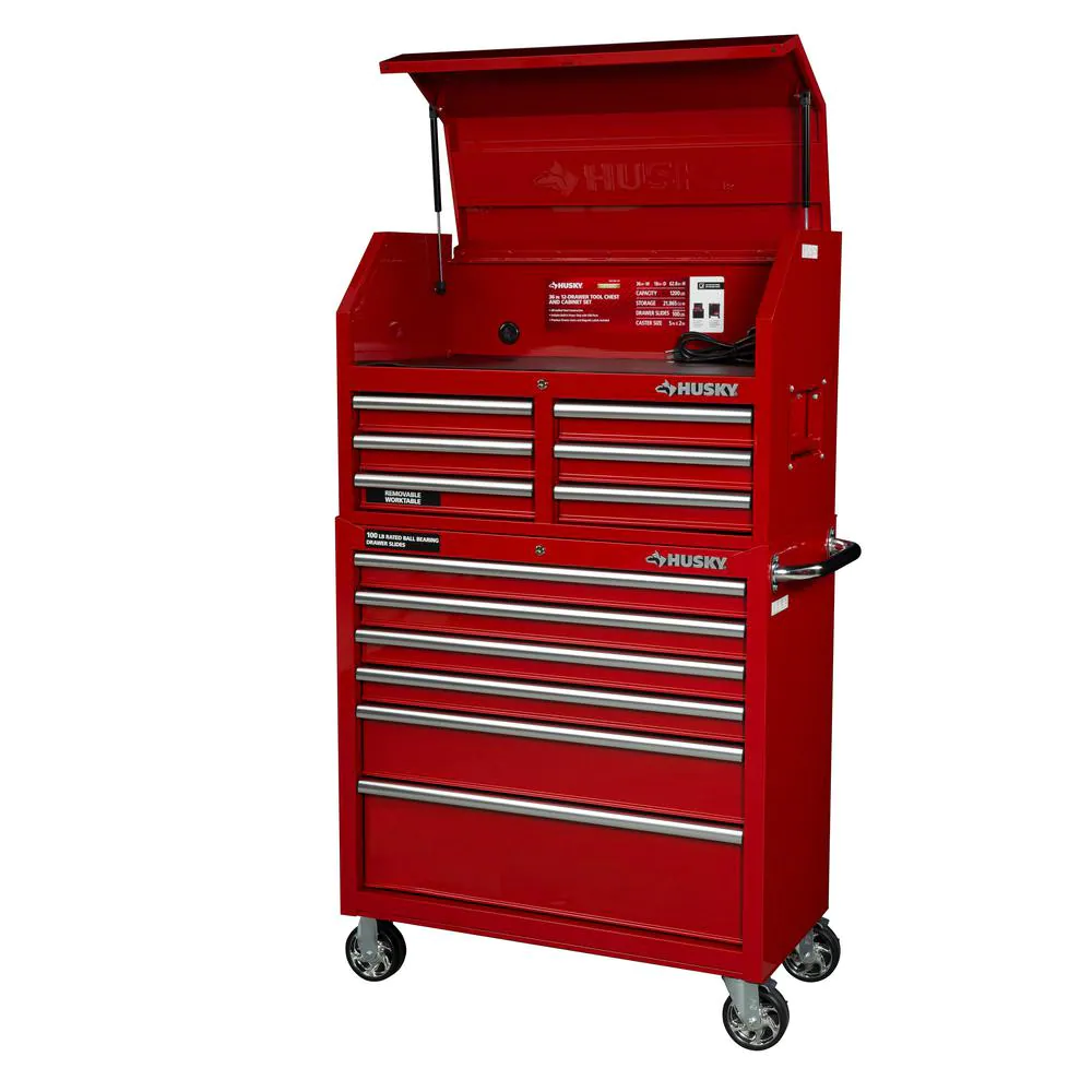 36 IN DER W 12-DRAWER-KOMBINATION FÖRDERUNG UND CABINET COMBO IN GLOSS RED