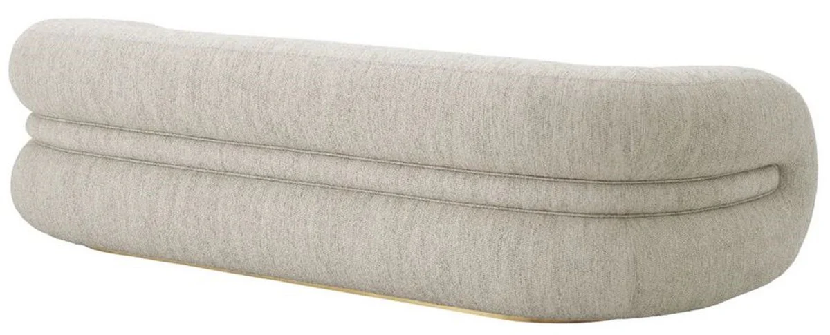 Luxury sofa light gray / brass 230 cm - Luxury living room & hotel furniture