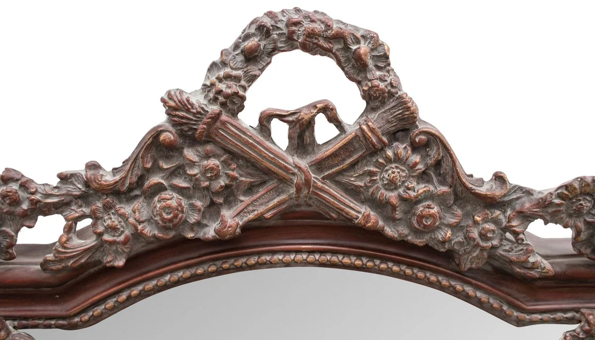 Baroque wall mirror red brown 115 x H. 207 cm - Baroque style mirror