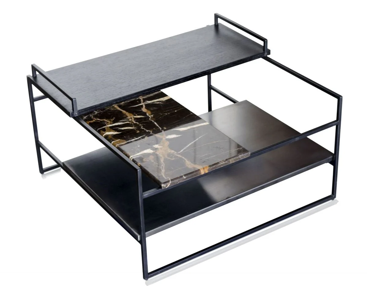 Luxury coffee table black 60 x 60 x H. 36.5 cm - designer living room table