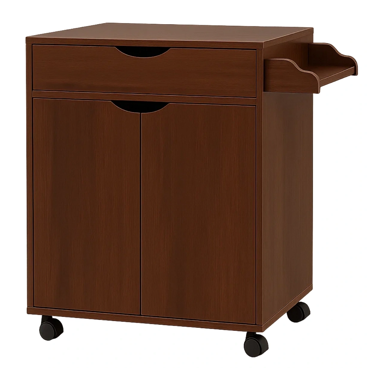 Kompakte Kücheninsel mit Rollen und Schublade, MDF-Holz, dunkelbraun, freistehend, 60 x 40 x 85 cm, für den Hausgebrauch. - 5rkcTkLbbY3A