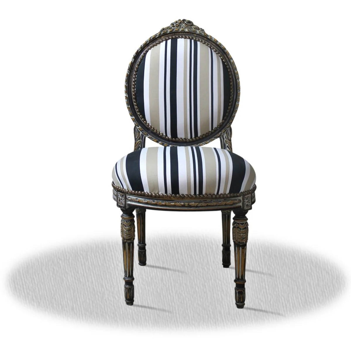 Baroque salon chair with stripes 50 x 50 x H. 100 cm - luxury chair