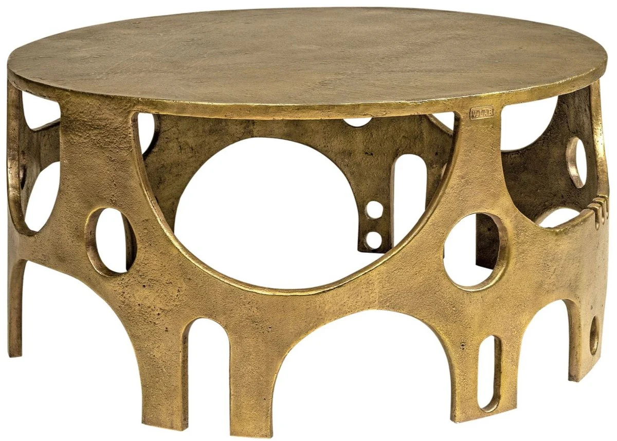 Designer aluminum coffee table bronze color Ø 70.5 x H. 34 cm - Round living room table - Living room furniture - Luxury collection