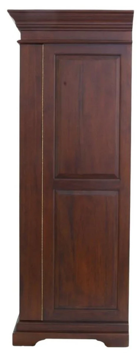 Luxus Landhausstil Mahagoni Weinschrank mit 2 Türen Dunkelbraun / Messing 92 x 70 x H. 190 cm - Mahagoni Barschrank - Massivholz Schrank im Landhausstil - Landhausstil Bar Möbel
