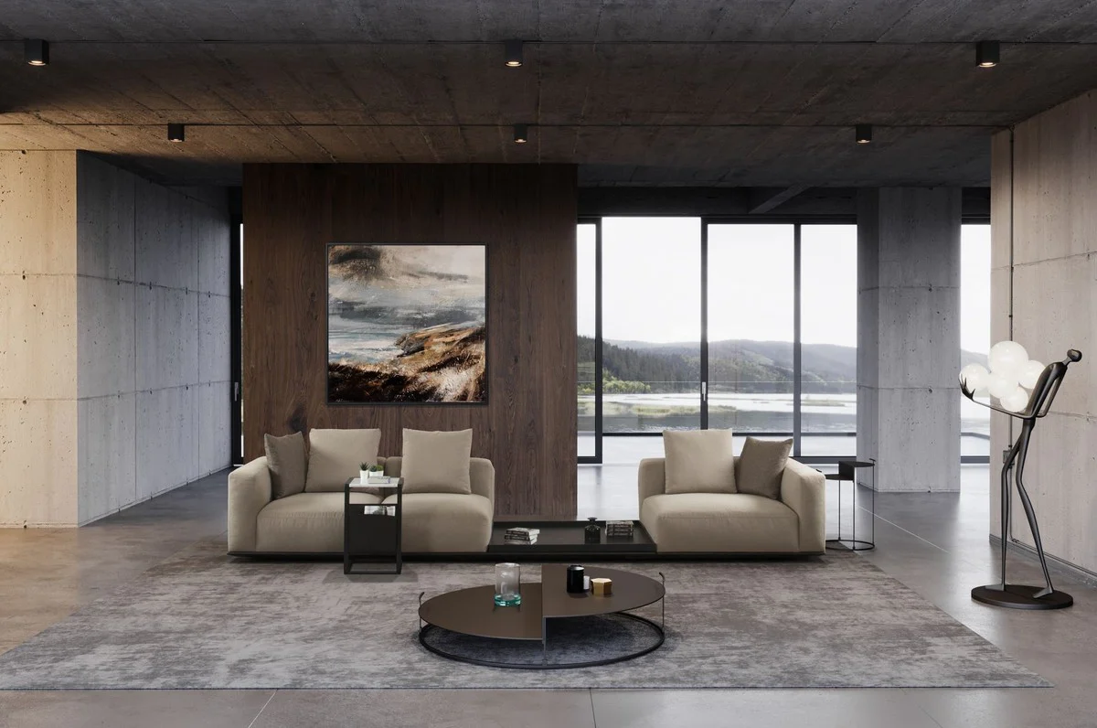 Luxury sofa gray / black 400 x 100 x H. 67 cm - Living room sofa - Hotel sofa - Living room furniture - Living room furniture - Hotel furniture - Luxury furniture - Luxury furniture