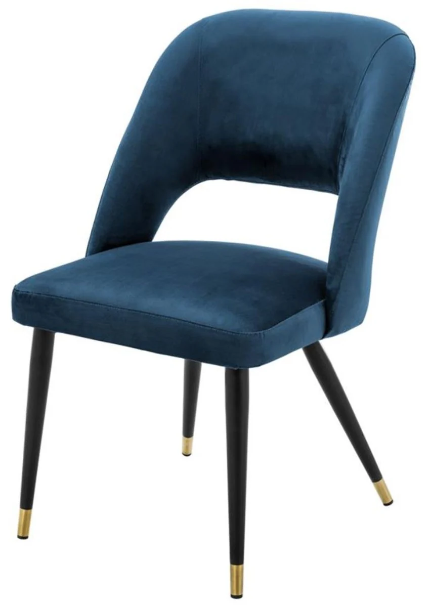 Luxury dining room chair blue / black 52 x 58 x H. 85 cm - Luxury dining room furniture