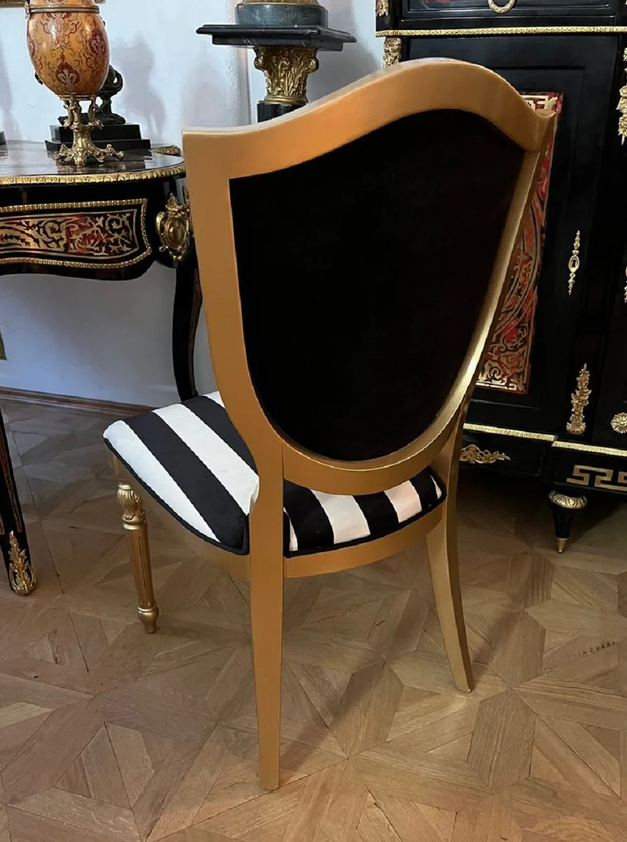 Art Deco Dining Room Chair Black / White / Multicolor / Gold - Art Deco Solid Wood Chair - Art Deco Dining Room Furniture - Art Deco Furniture - Art Deco Furnishings - Furniture in Art Deco Style