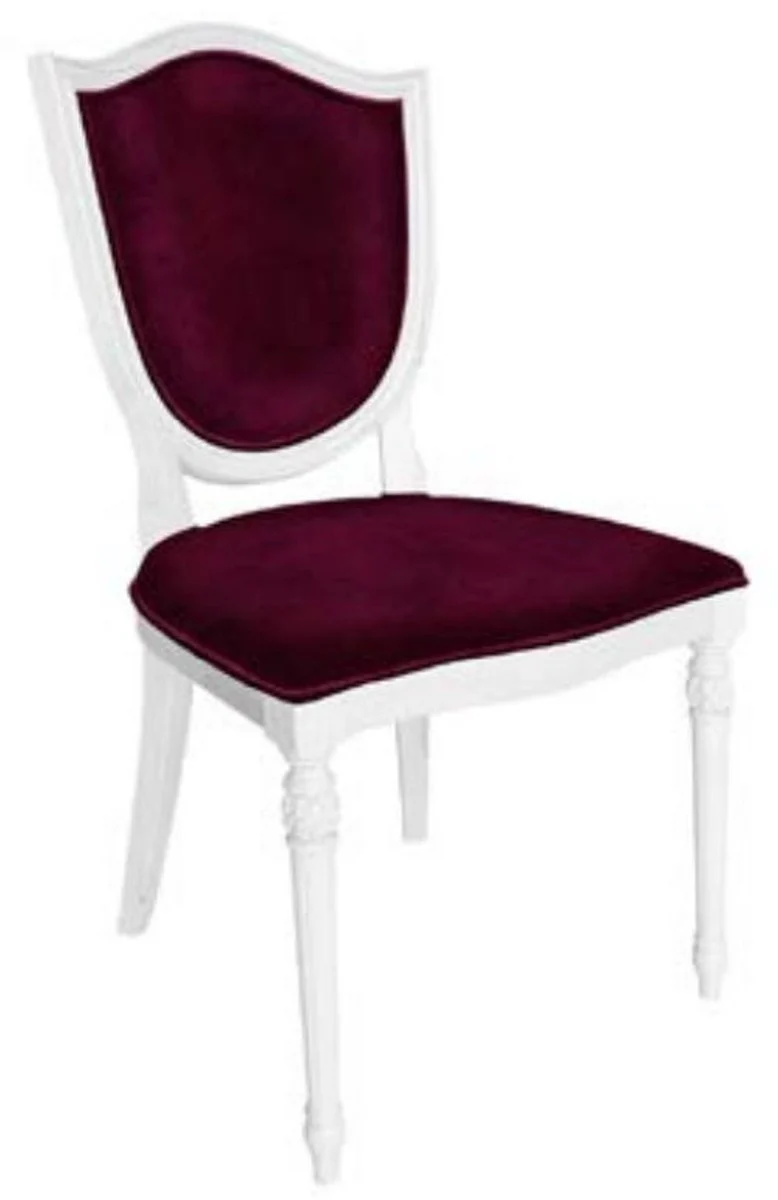 Art Deco Dining Room Chair Purple / White - Elegant Solid Wood Chair - Art Deco Dining Room Furniture