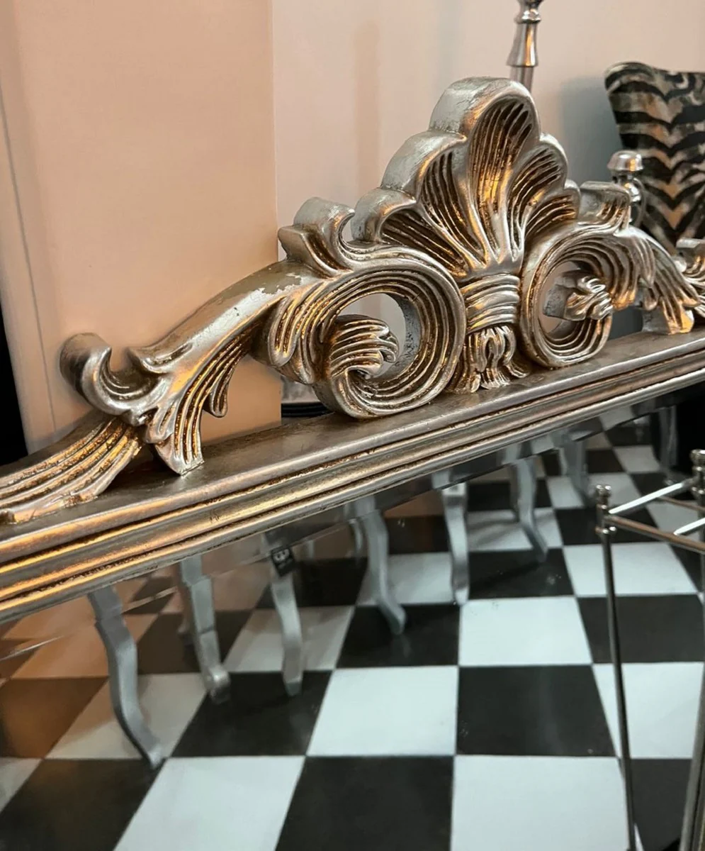 Baroque mirror silver - Handcrafted wall mirror with elegant decorations - Magnificent baroque style wall mirror - Baroque wardrobe mirror - Baroque furniture - Noble & magnificent