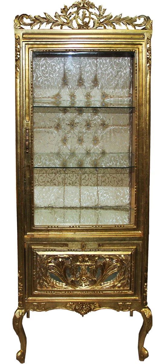 Baroque display cabinet gold / gold - display cabinet - living room cabinet glass display cabinet - antique look