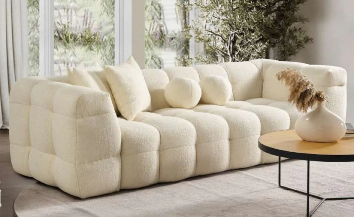 Luxury sofa cream 235 x 75 x H. 100 cm - living room sofa - hotel sofa - living room furniture - hotel furniture - luxury furniture - luxury furnishings - living room furnishings