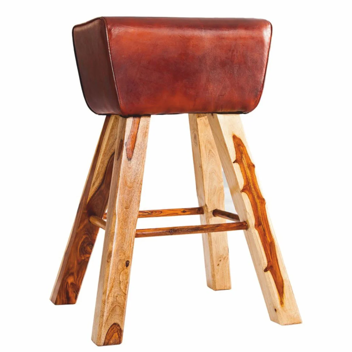 Designer genuine leather bar chair brown - bar stool - furniture restaurant hotel