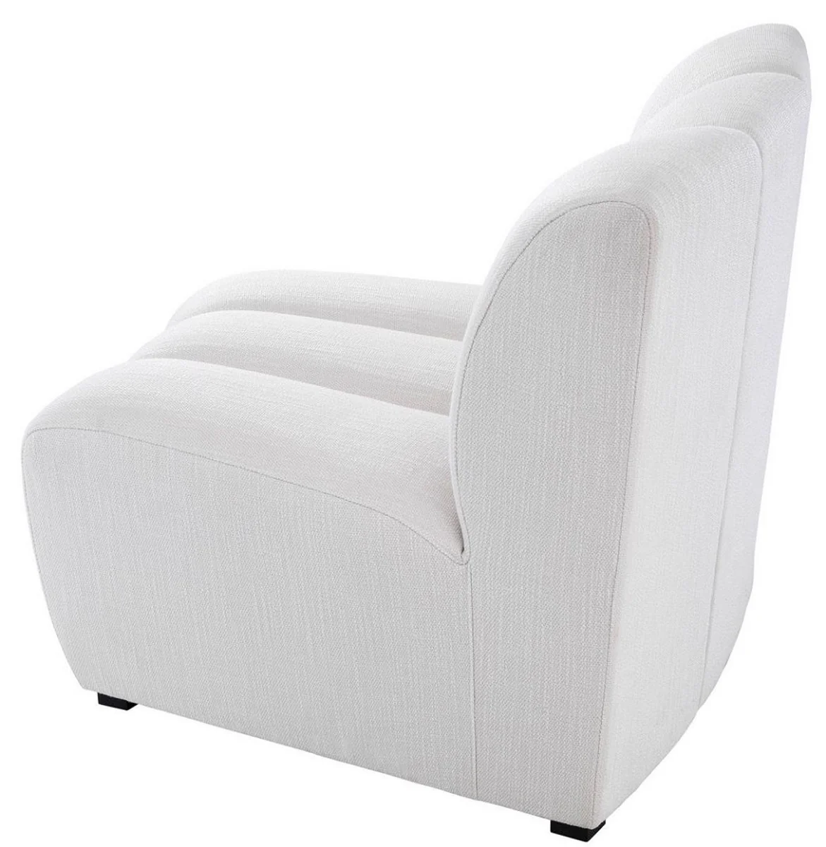 Luxury couch white / black 109 x 95 x H. 83.5 cm - Curved & extendable luxury living room sofa