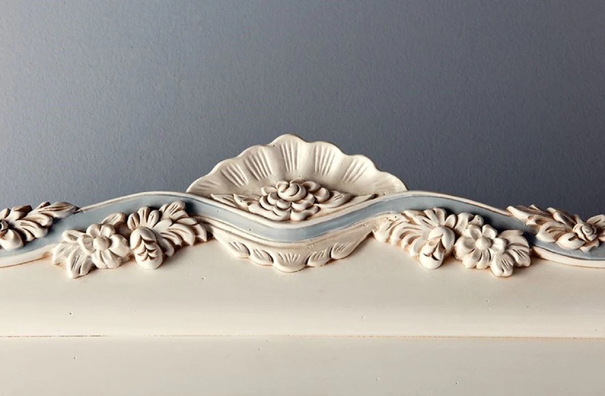 Luxury Baroque Display Cabinet Cream / Gray - Handmade Italian Baroque Style Display Cabinet - Baroque Style Furniture - Italian Baroque Furniture - Luxury Quality - Made in Italy