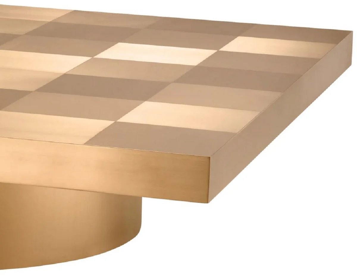 Luxury coffee table brass 134 x 134 x H. 30 cm - Square stainless steel living room table - Living room furniture - Stainless steel furniture - Luxury furniture - Luxury furnishings