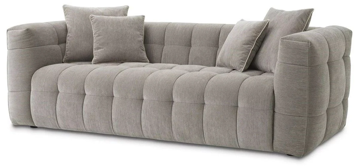 Luxury sofa gray 230 x 100 x H. 75 cm - Living room sofa with 4 cushions - Living room furniture - Luxury furniture - Living room furnishings - Luxury furnishings - Luxury quality