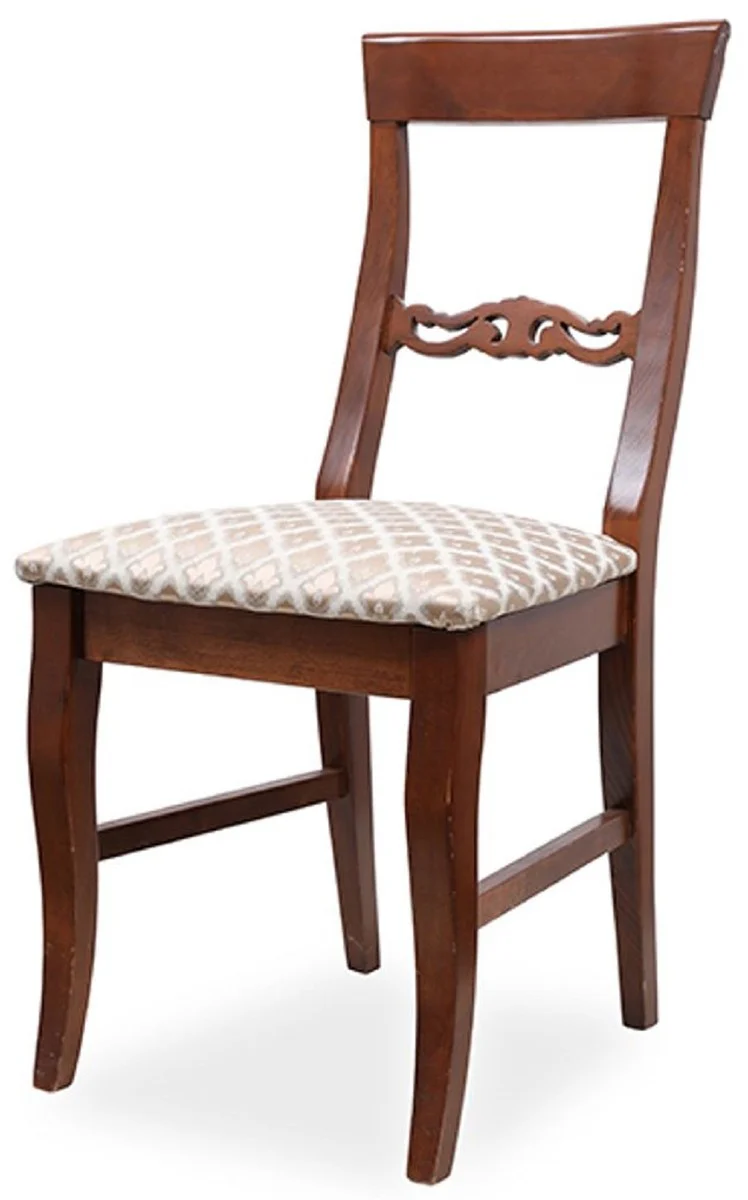 Biedermeier dining room chair bronze / white / dark brown 43 x 52 x H. 96 cm - Solid wood kitchen chair - Solid wood dining room furniture - Biedermeier dining room furniture