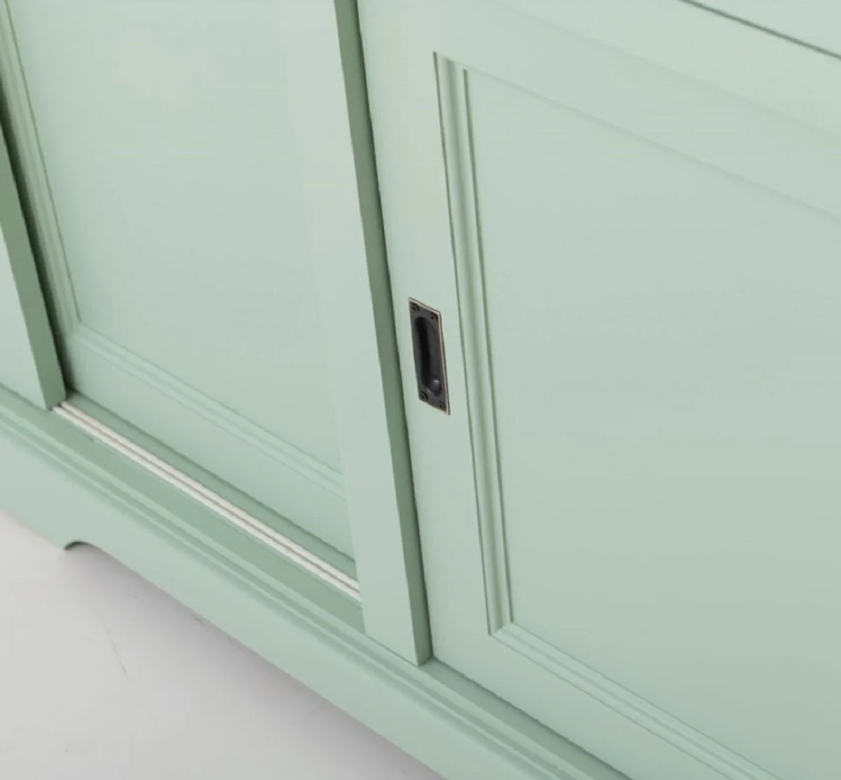 Country house style dining room cabinet mint green / white 280 x 55 x H. 225 cm - solid wood kitchen cabinet - dining room furniture in country house style - country house style dining room furnishings