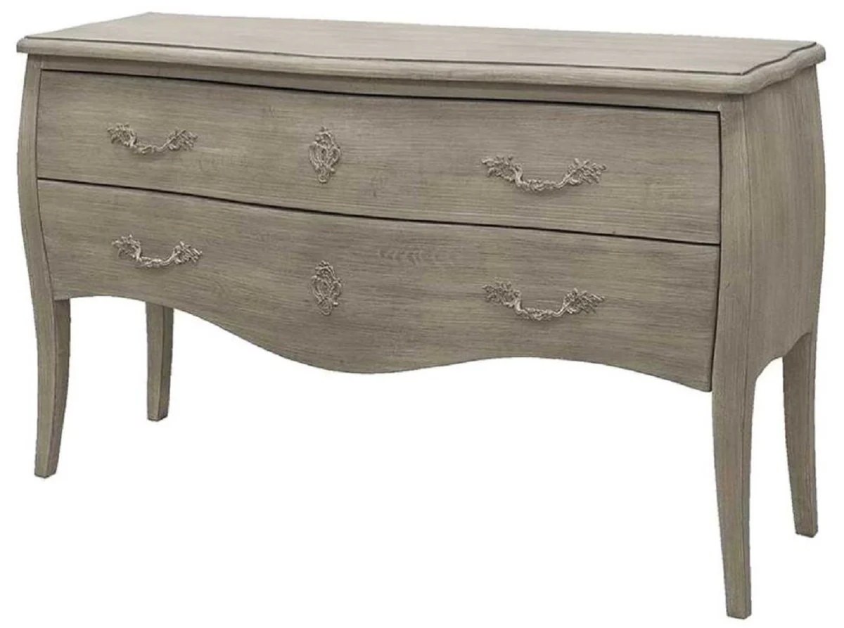 Luxury country house style solid wood chest of drawers with 2 drawers gray - handmade country house style furniture - luxury quality