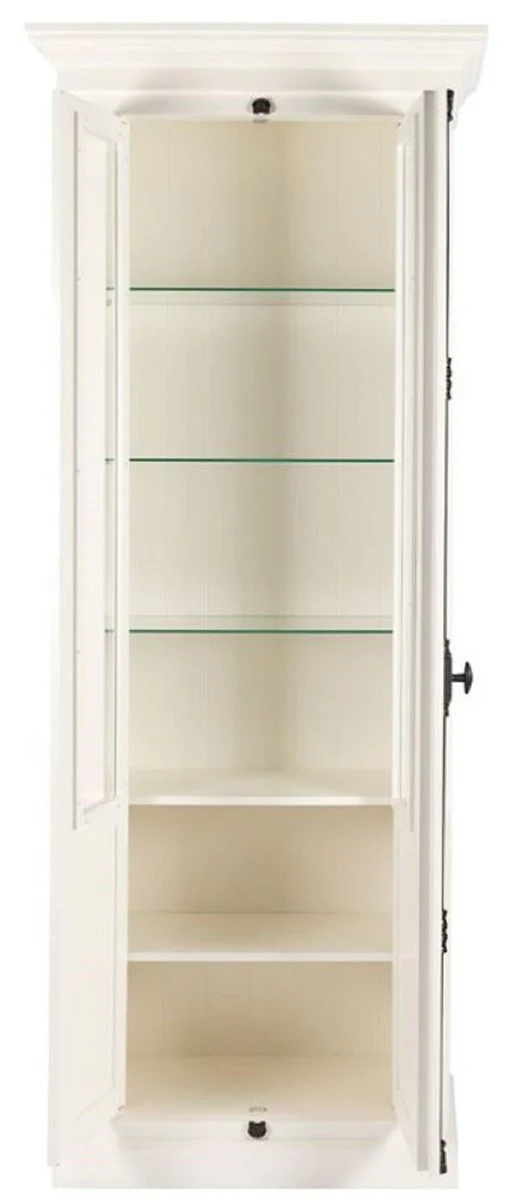 Country house style display cabinet white 95 x 45 x H. 242 cm - display cabinet with 2 doors - solid wood cabinet - country house style furniture