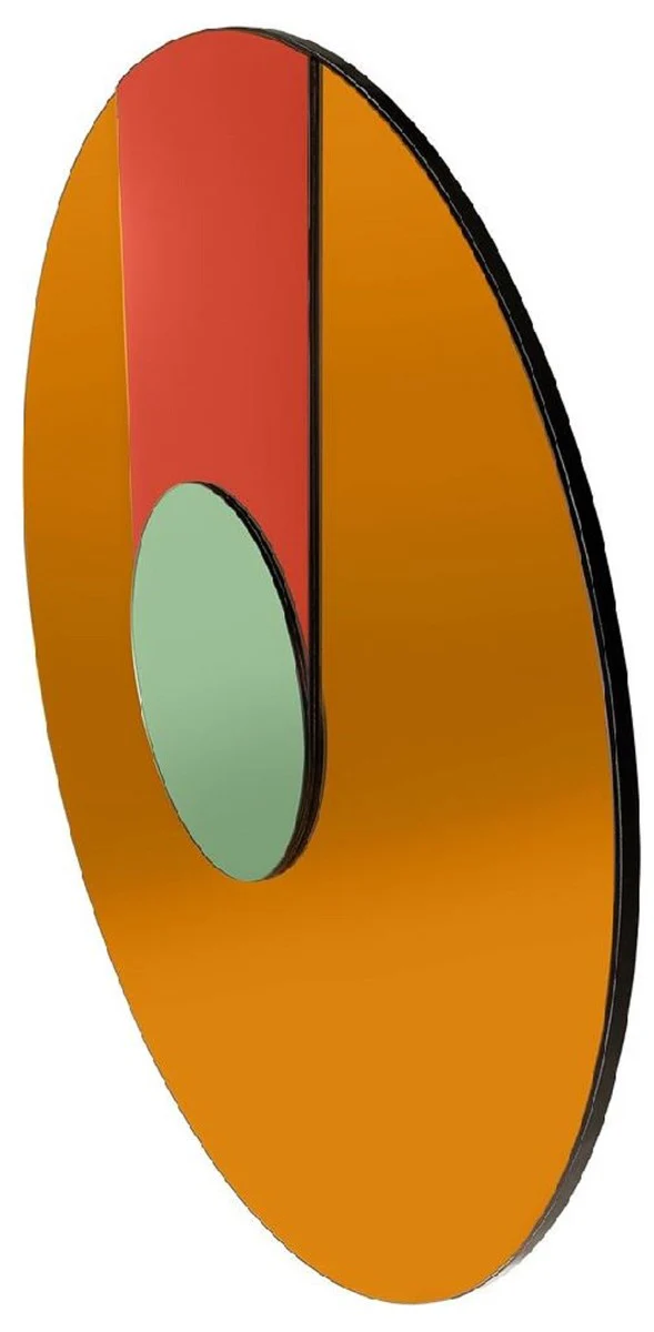 Designer mirror multicolored Ø 120 cm - wardrobe mirror - round living room wall mirror - designer furniture - luxury quality