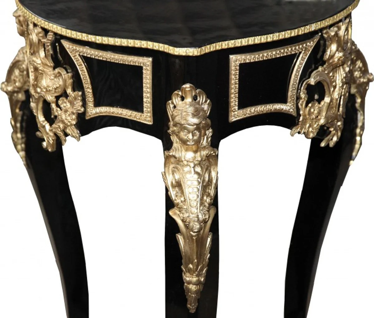 Baroque side table black/gold - antique style - console table baroque furniture
