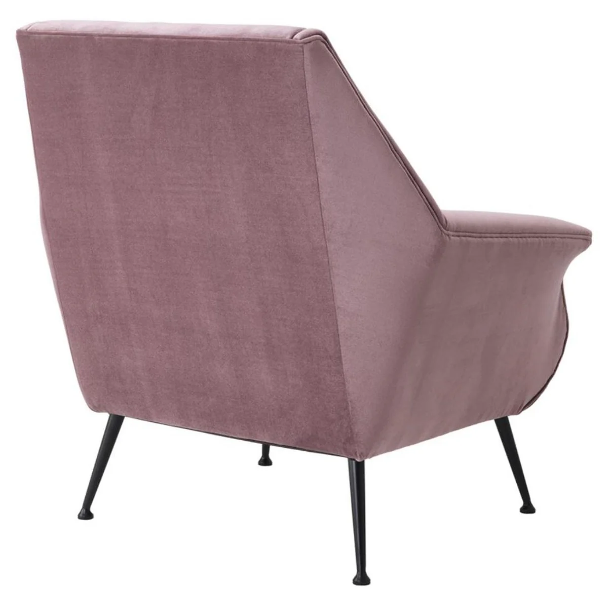 Luxury armchair in purple with black legs 88 x 80 x H. 91 cm - designer club furniture
