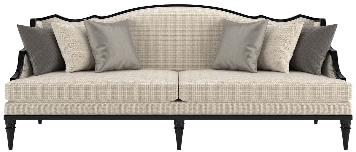 Luxury Art Deco living room sofa beige / black 260 x 100 x H. 87 cm - Luxury quality - Art Deco furniture